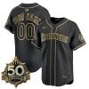 Custom Seattle Mariners 50th Season Black Gold Limited Jersey - All Stitched