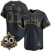 Custom Seattle Mariners 50th Season City Connect Alternate Black Gold Limited Jersey - All Stitched