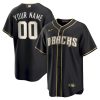 Custom Arizona Diamondbacks Black Gold Fashion Jersey - All Stitched