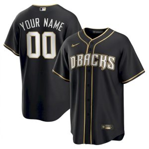 Custom Arizona Diamondbacks Black Gold Fashion Jersey - All Stitched