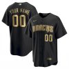 Custom Arizona Diamondbacks Alternate Black Gold Fashion Jersey - All Stitched