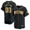 Custom Arizona Diamondbacks Black Gold Vapor Limited Ver2 Jersey - All Stitched