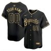 Custom Arizona Diamondbacks Black Gold Serpientes Vapor Limited Jersey - All Stitched