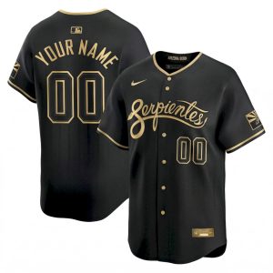 Custom Arizona Diamondbacks Black Gold Serpientes Vapor Limited Jersey - All Stitched