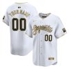Custom Arizona Diamondbacks White Gold Serpientes Vapor Limited Jersey - All Stitched