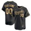 Custom Kansas City Royals Black Gold Vapor Limited Jersey - All Stitched