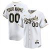 Custom Kansas City Royals White Gold Vapor Limited Jersey - All Stitched