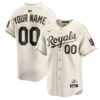 Custom Kansas City Royals Cream Gold Vapor Limited Jersey - All Stitched