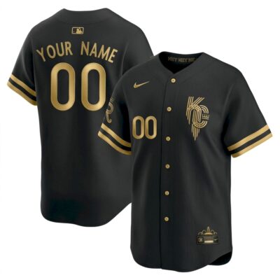 Custom Kansas City Royals Black Gold City Connect Vapor Limited Jersey - All Stitched