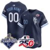 Custom Kansas City Royals 2015 Champions 250th US Anniversary Royal City Connect Vapor Limited Jersey - All Stitched