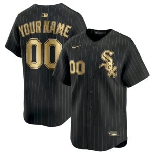 Custom Chicago White Sox Black Gold Ver1 Vapor Limited Jersey - All Stitched