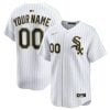 Custom Chicago White Sox White Gold Ver1 Vapor Limited Jersey - All Stitched
