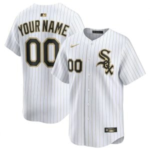 Custom Chicago White Sox White Gold Ver1 Vapor Limited Jersey - All Stitched