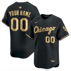Custom Chicago White Sox Black Gold Ver2 Vapor Limited Jersey - All Stitched