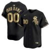 Custom Chicago White Sox Black Gold Ver3 Vapor Limited Jersey - All Stitched