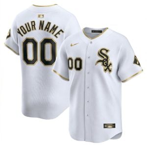 Custom Chicago White Sox White Gold Ver3 Vapor Limited Jersey - All Stitched