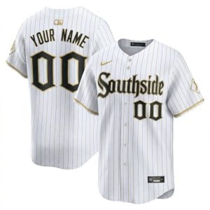 Custom Chicago White Sox White Gold South Side Limited Jersey - All Stitched