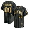 Custom Chicago White Sox Black Gold City Connect Limited Jersey - All Stitched
