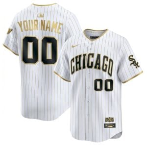 Custom Chicago White Sox White Gold City Connect Limited Jersey - All Stitched