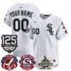 Custom Chicago White Sox 3x Champions 125th Anniversary White Limited Jersey - All Stitched