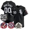 Custom Chicago White Sox 3x Champions 125th Anniversary Black Limited Jersey - All Stitched