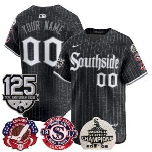 Custom Chicago White Sox 3x Champions 125th Anniversary Black South Side Limited Jersey - All Stitched