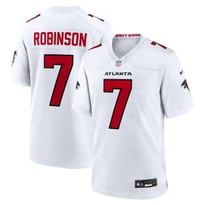 Bijan Robinson Atlanta Falcons White Game Jersey - All Stitched